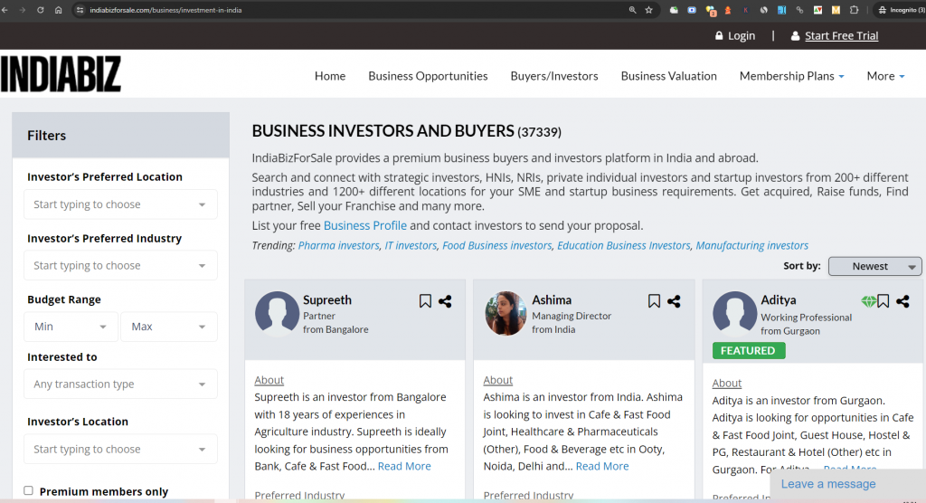 37k genuine business investors in India