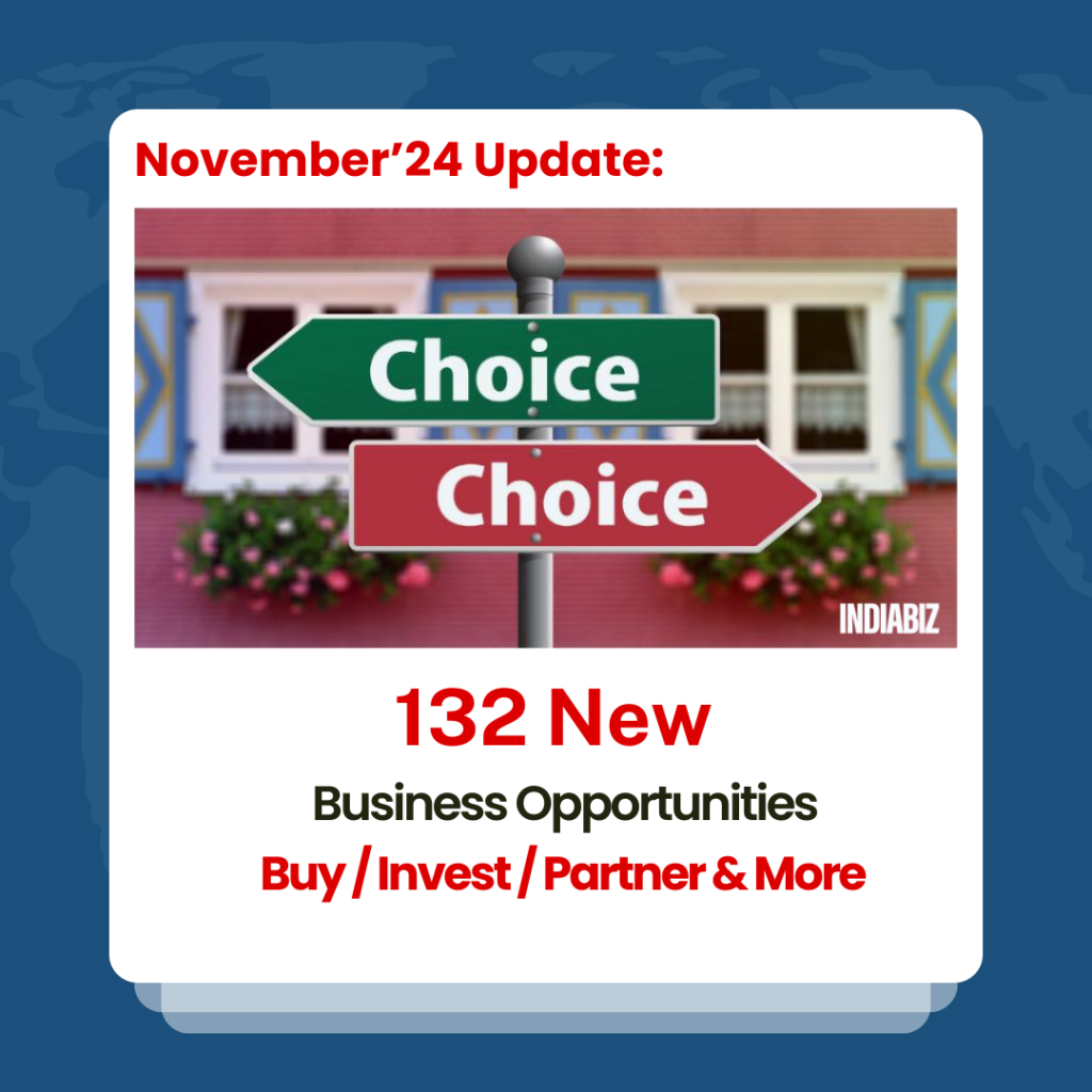 November 2024 Update: 132 New Business Opportunities Joined IndiaBizForSale